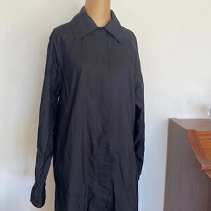 Mycrapac tour L packable black long trench rain coat for travel good pre owned